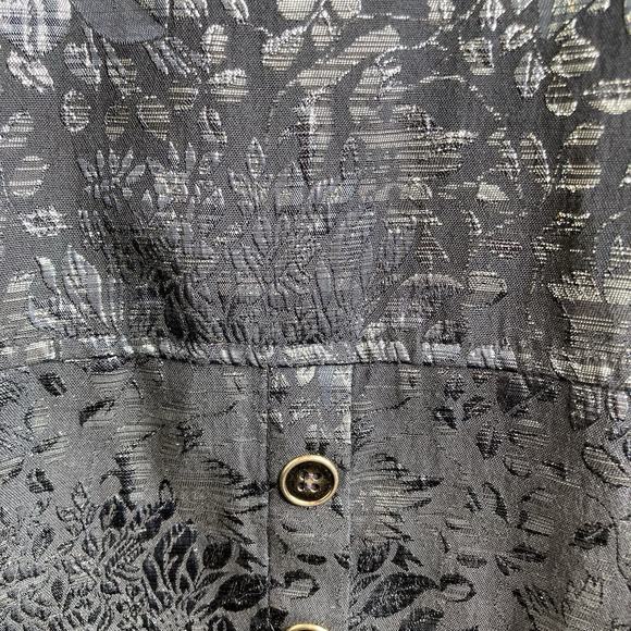 Susan Graver Women's Metallic Floral Shirt Jacket‎ Est. Size 2X Statement Boho - Picture 11 of 11